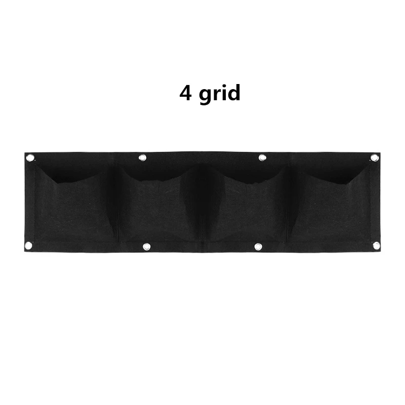 4 grid black Настенные подвешиваемые посадочные сумки 24 размера, зеленые сумки для выращивания растений, вертикальная садовая растительная гостиная сумка для бонсай с цветами, товары для дома - Цвет: 4 grid black