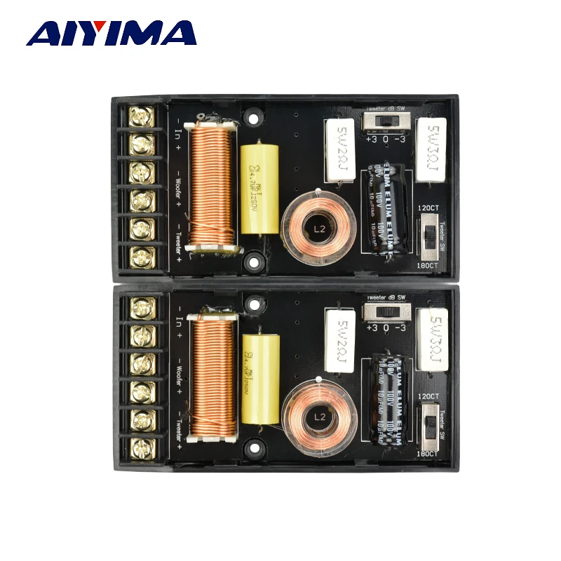 AIYIMA 2 шт. кроссовер 2 Way HiFi Звук Автомобильные колонки твитер бас кроссовер с делителем частоты фильтры