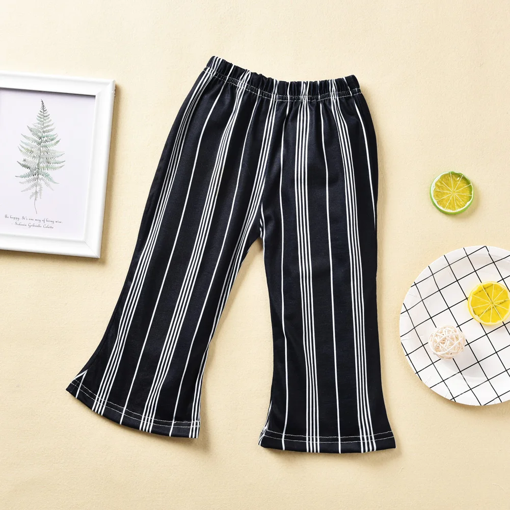 Лидер продаж кружевные топы для маленьких девочек свободные штаны в полоску