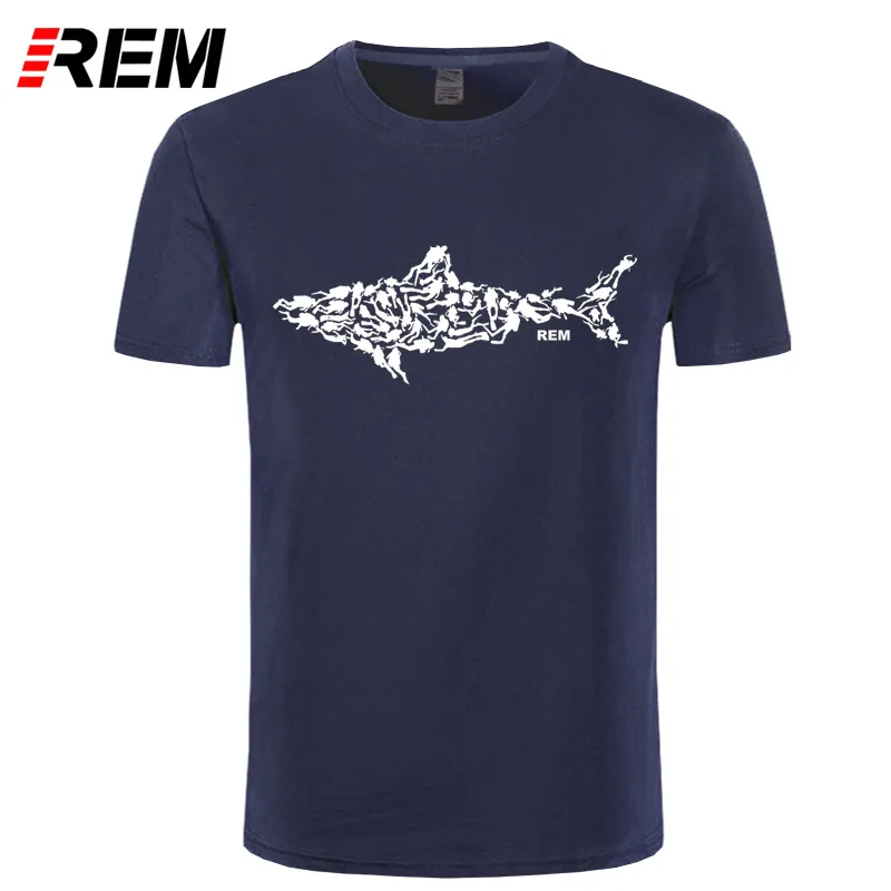 6 REM Shark аквалангист футболка Divinger Dive Забавный подарок на день рождения подарок для Него для мужчин взрослых Футболка короткий рукав хлопок - Цвет: 6