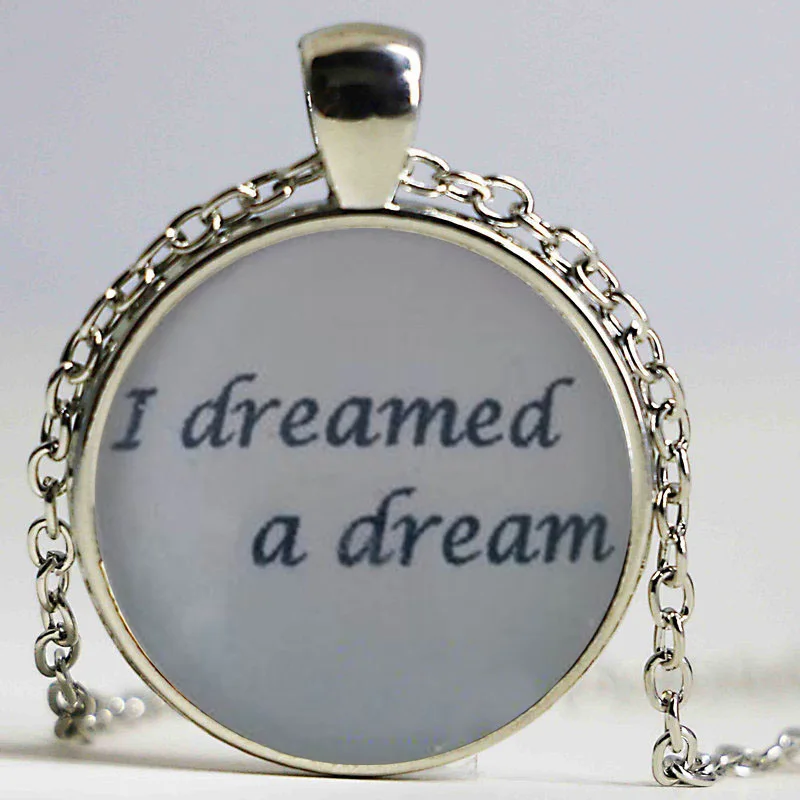 Оптовая продажа Les ожерелье &quotОтверженные&quot я видел сон с цитатой стеклянный