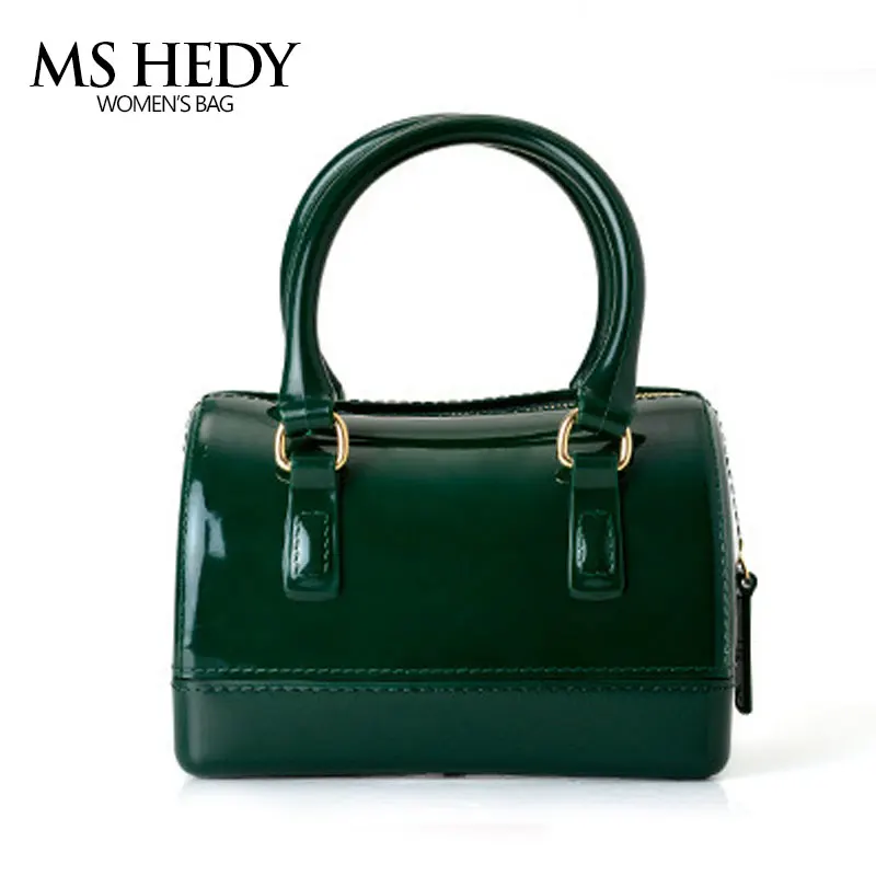 MS Хеди Новый Для женщин силиконовые сладкий Карамельный цвет Твердые Tote Сумки