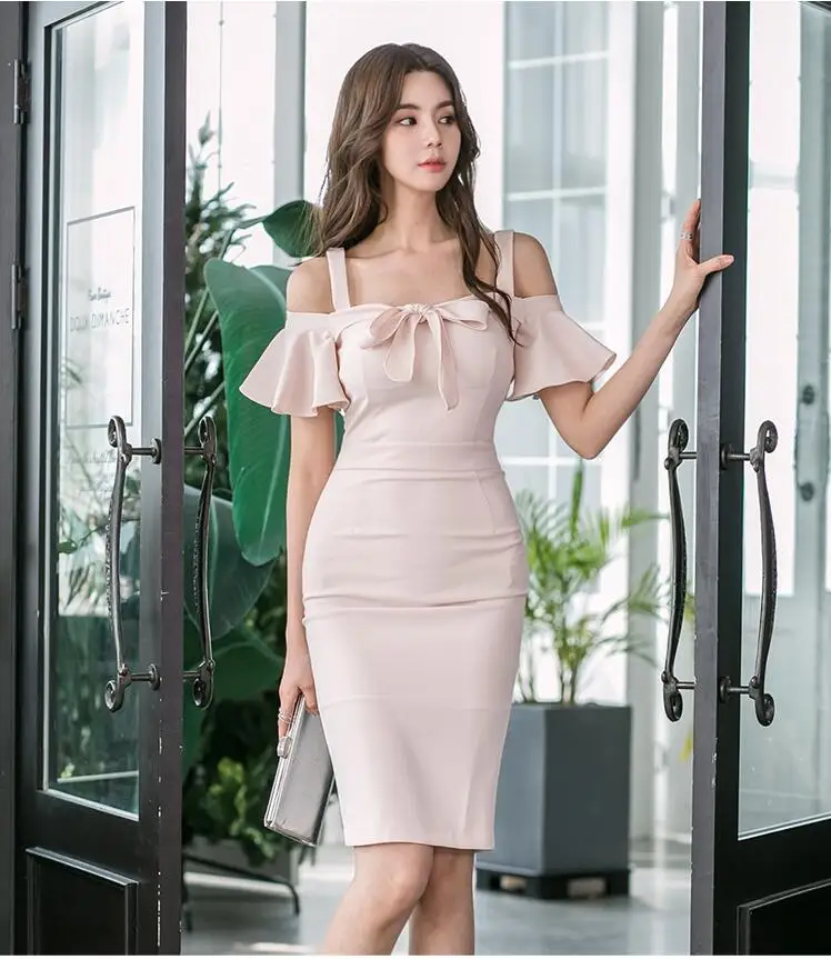 Vestidos летнее платье с воротником лодочкой и Расклешенным рукавом | Женские платья -32999256168