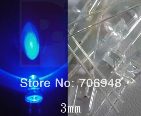 

MIX 3mm Blue Flash Flashing Blink Water Clear Bright LED Leds