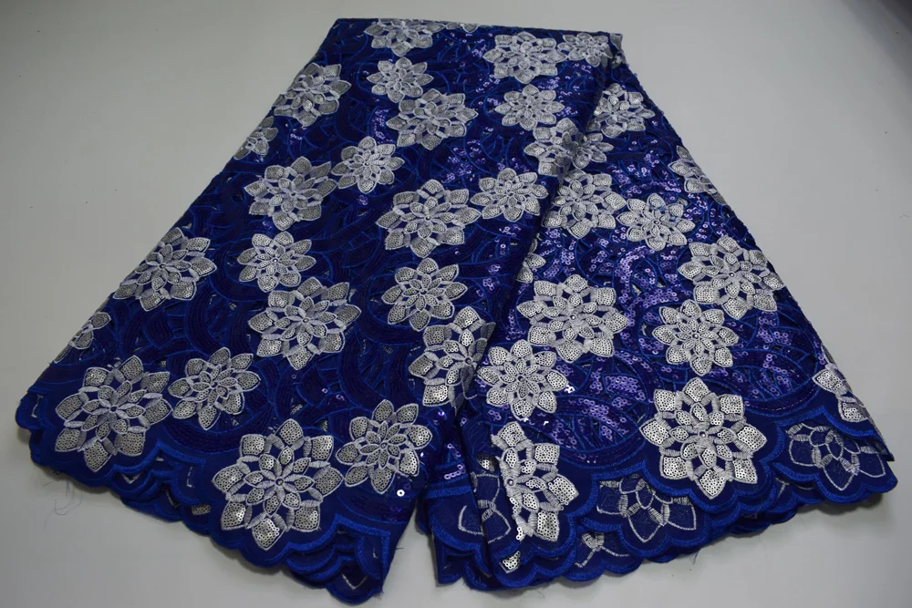 

High Class African Laces Fabric Double Organza With Sequins Embroidery For Sewing Beautiful Women Dress OLP-35