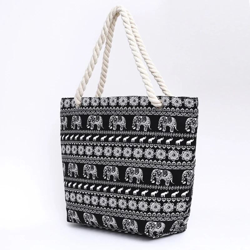 СКИОНЕ Холстинная Пляжная сумка с печатанием полосы Сумки дамы большие