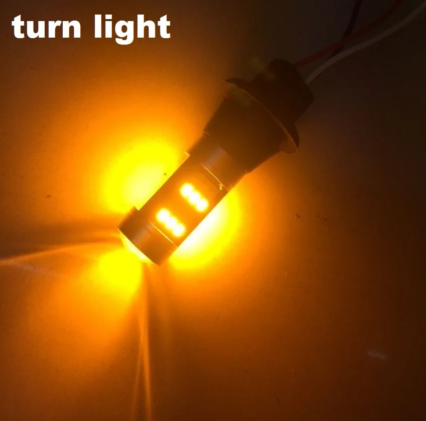 Dianshi 2 шт. T20 7440 2835 42SMD 20 Вт Автомобильный светодиодный DRL Дневной ходовой светильник двухцветная лампа поворотного сигнала