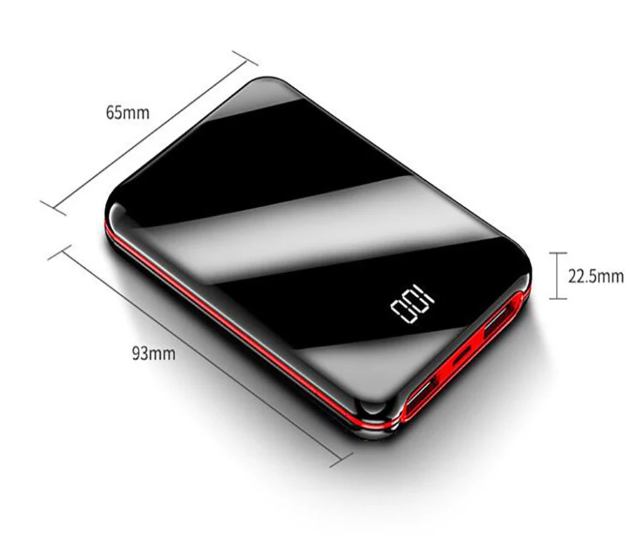 10000 мАч Мини-Банк питания, портативное USB зарядное устройство, внешний аккумулятор, внешний аккумулятор для iPhone X, samsung, xiaomi, huawei