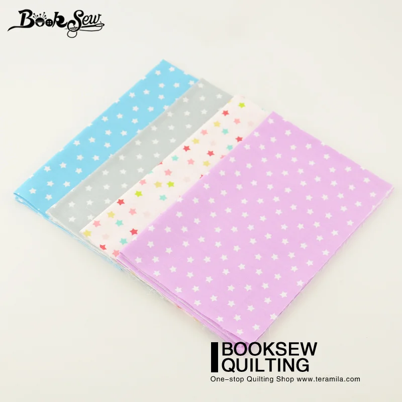 Booksew New 100% Cotton Twill Fabric 4PCS/Lot Star Design Tecido Tissue Sewing Cloth For DIY Patchwork/Baby/Quilting Bed Sheet | Дом и сад