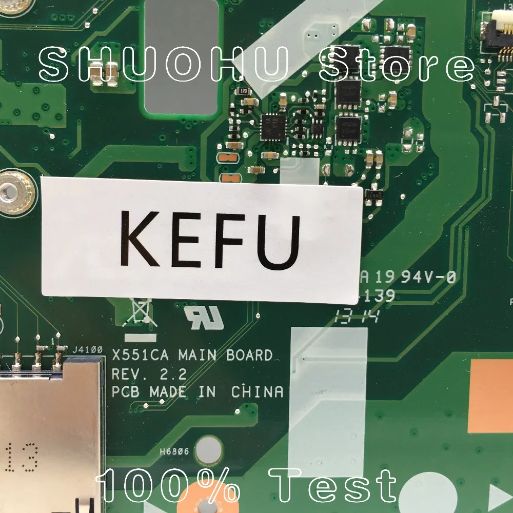 KEFU для F551C ASUS R512CA X551C X551CA X551CAP 2117U Процессор 4GMemory материнская плата ноутбука
