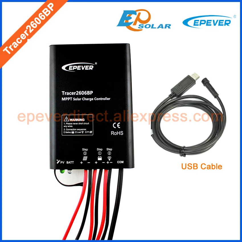 

MPPT Tracer2606BP 10A solar controller New EPEVER series product with USB cable Communication cable Battery 12V/24V