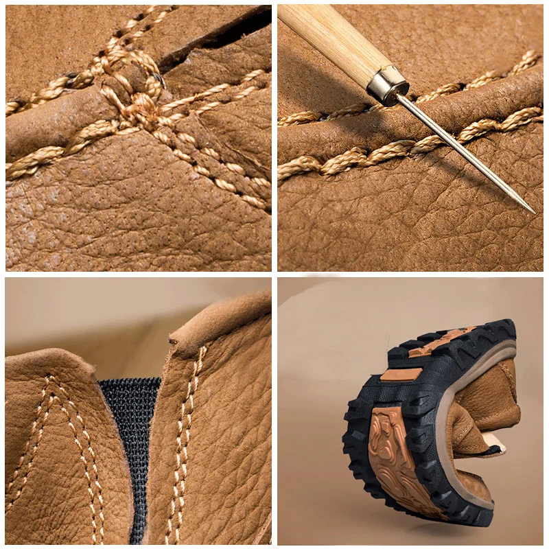 Мужская обувь для походов gomрядом водонепроницаемая уличная из натуральной кожи