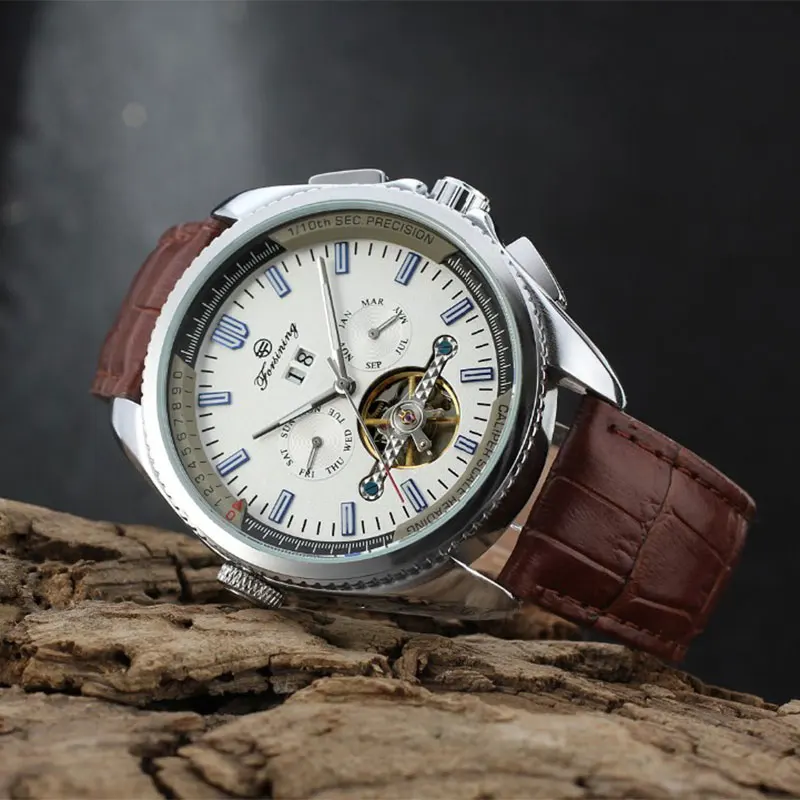 Forsining часы Для мужчин Tourbillon Автоматическая Наручные Топ Роскошные Брендовая