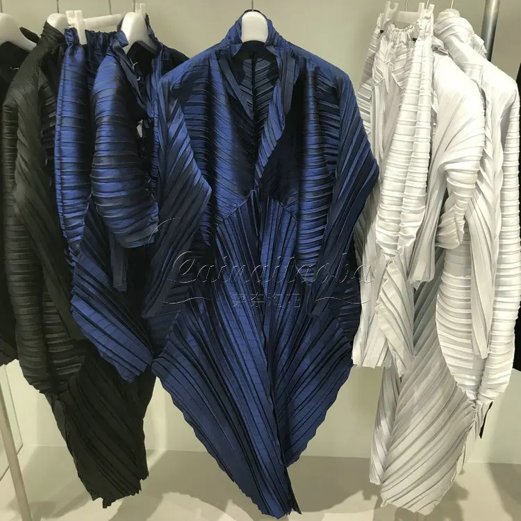 MIYAKE плиссированная Длинная женская ветровка MIYAKE со складками FA116
