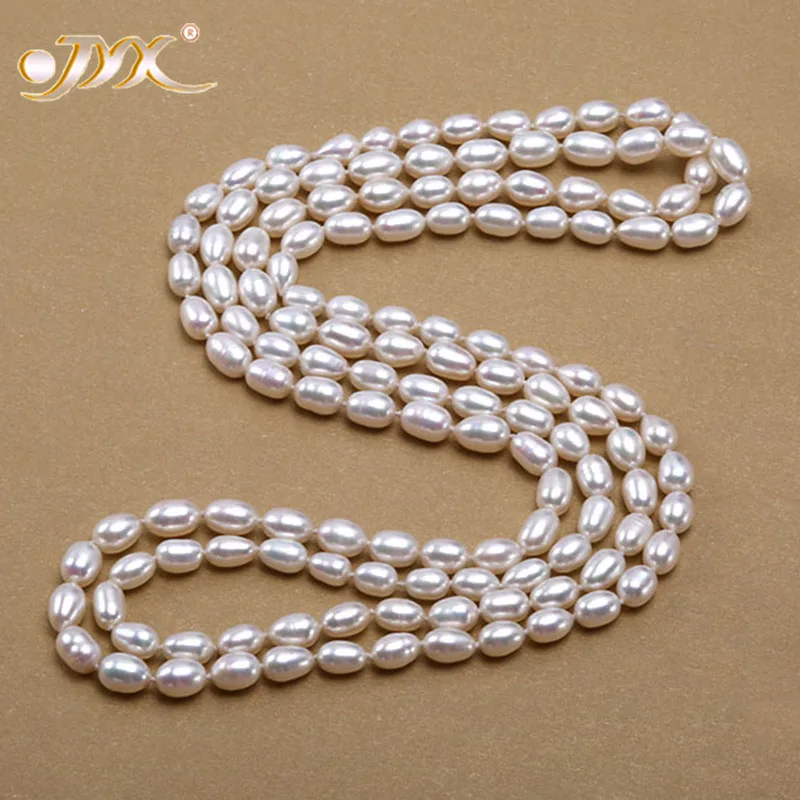 

Ожерелье JYX с жемчугом женское, длинное ожерелье из натурального белого пресноводного жемчуга с культивированным пресноводным жемчугом 48 д...