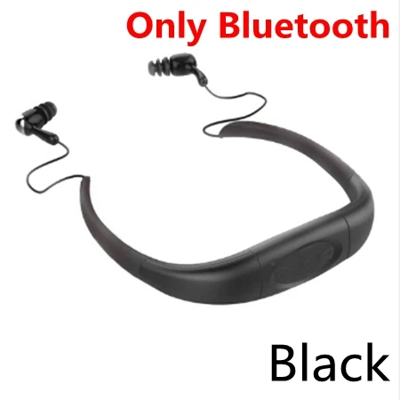 bluetooth black Bluetooth наушники, беспроводные наушники, IPX8, водонепроницаемая гарнитура, для подводного спорта, шейный, для плавания, дайвинга, 4G, 8G, музыкальный плеер - Цвет: bluetooth black