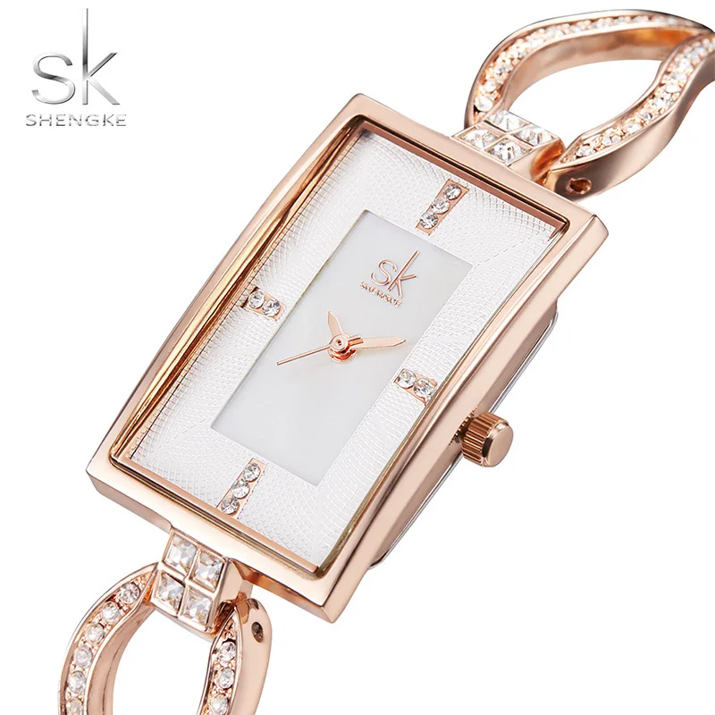 

SK New Women's Fashion Diamond Wrist Watches Top Luxury Brand Square Ladies Elegant Geneva Quartz Clock Female Wristwatch 2020