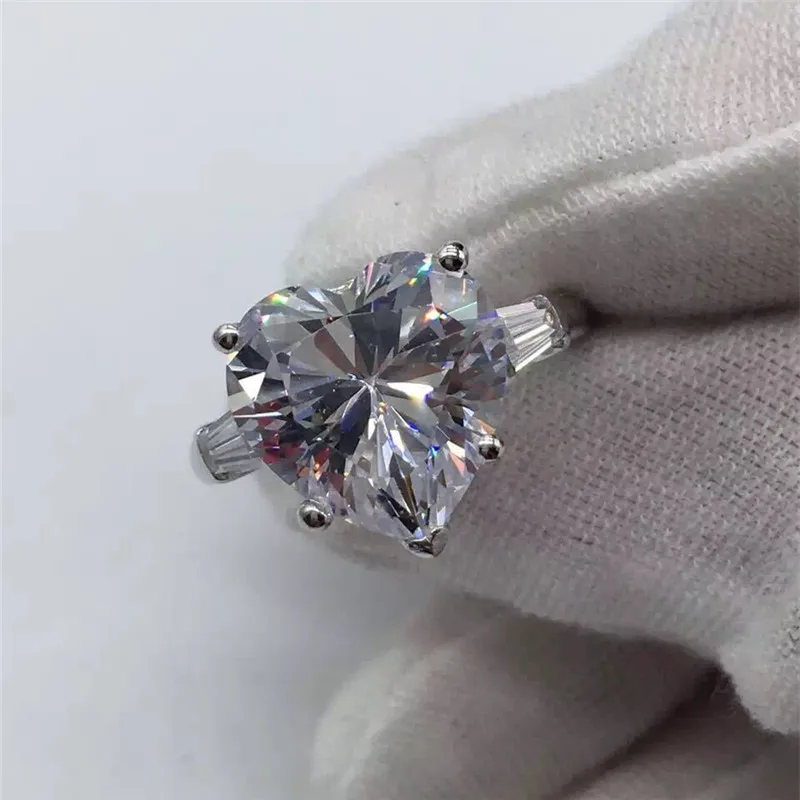 CC S925 серебряные обручальные кольца для женщин, уникальный камень в форме сердца, модные ювелирные изделия, свадебное обручальное кольцо, дропшиппинг CC744