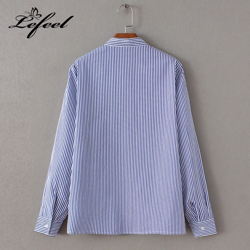 Lefeel 2018 Women Blouse Striped Shirt Autumn Sping Clothing Long Sleeve Tops Office Lady Blouses Casual Elegant Top Blusas |