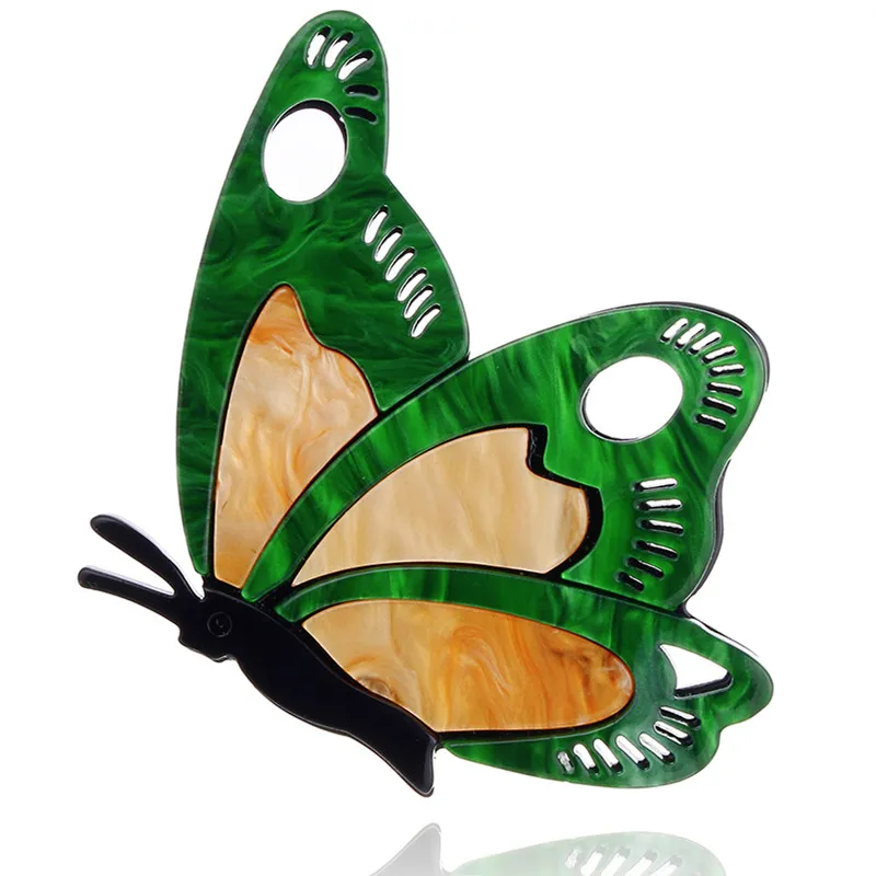 

FishSheep Fashion Acrylic Butterfly Brooches Pins Vintage Insect Brooch Large Lapel Pin Christmas Gifts for Women Accessories