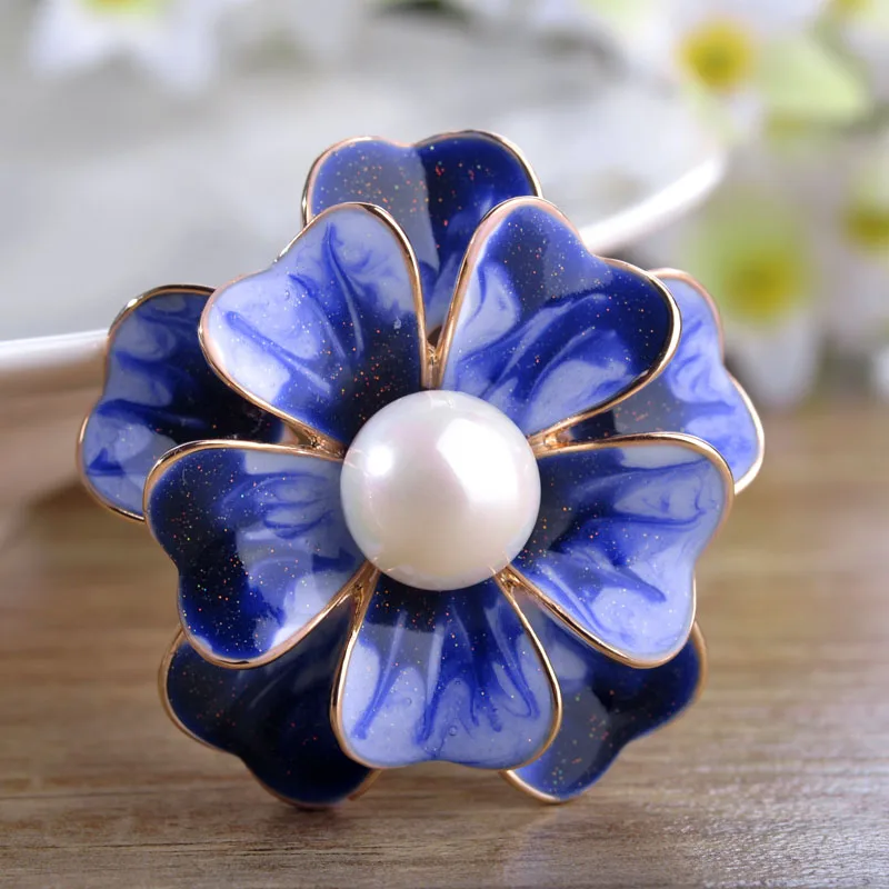 Круглый Цветок Эмалированную Bling Золота Joyas Броши Для Женщин Высокого имитация