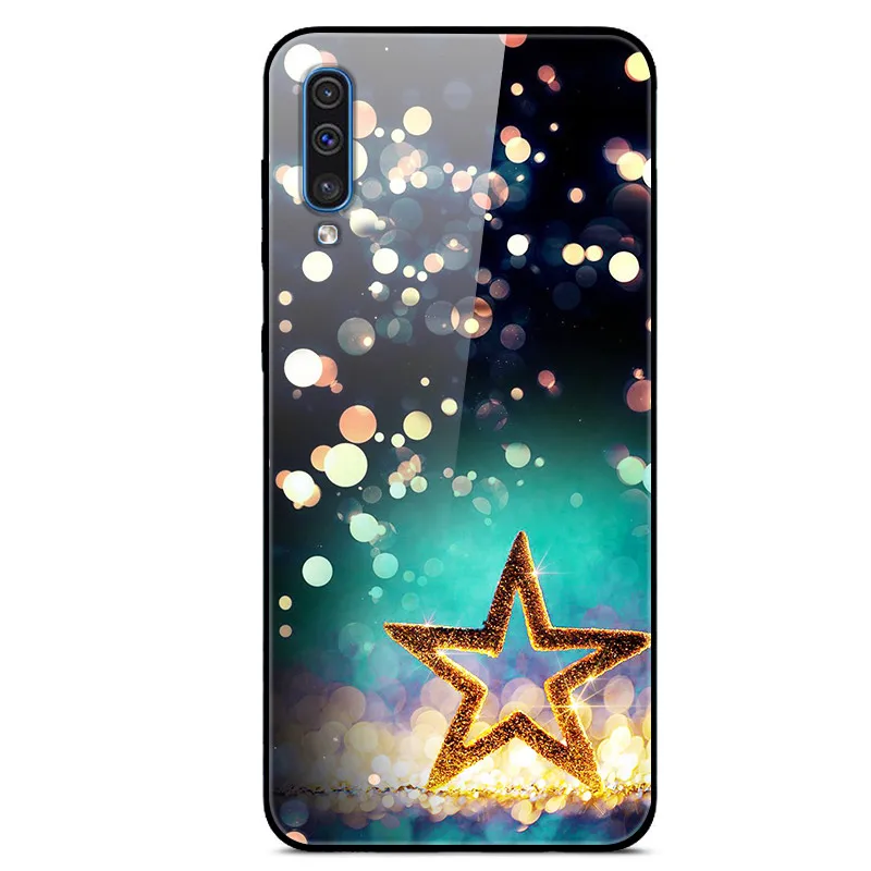 6," для samsung A50 чехол Роскошная стеклянная задняя крышка чехол для телефона для samsung Galaxy A50 A30s чехол A 50 мягкая рамка Рождество - Цвет: as photo 15