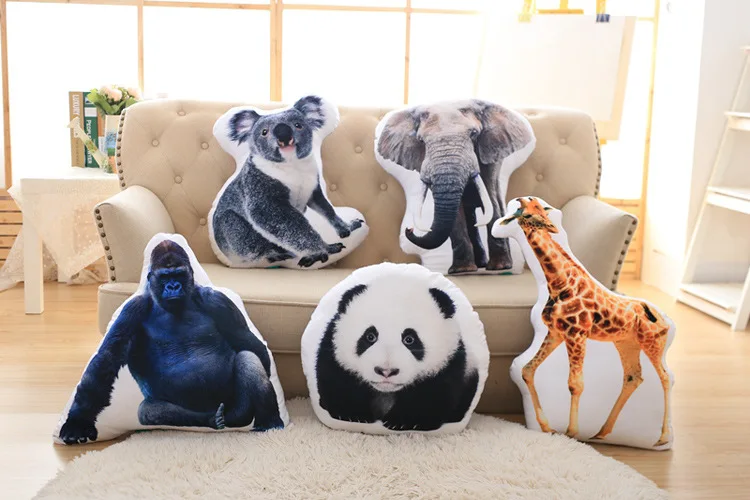 Comprar Peluche De Juguete Almohada 3D De Colores Animales De Dibujos Animados Koala, Gato, Perro, Peluche De Juguete Cierre De Cremallera Cojín Suave Regalo De Cumpleaños B1388