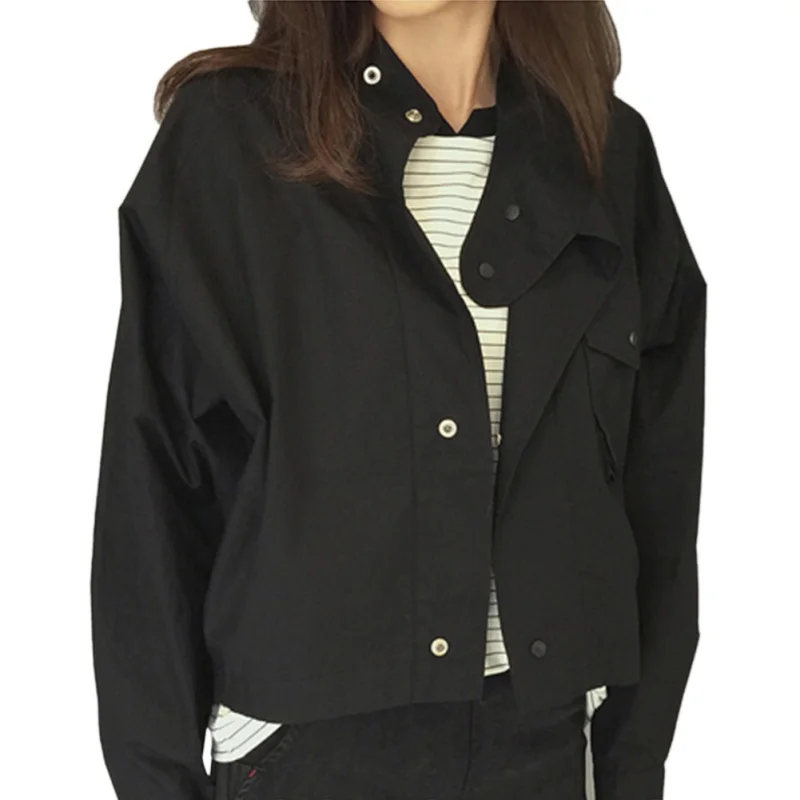 Women Pocket Jacket Black Cardigan Fashion Short Button Jackets Coat Loose Bomber | Женская одежда