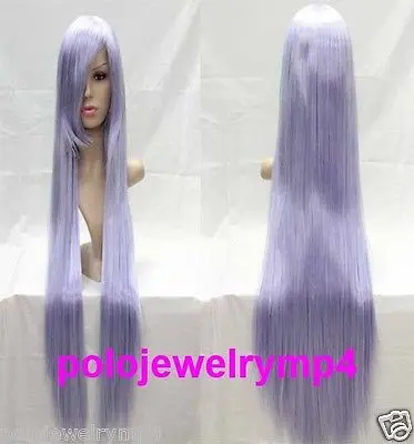 Парики нью-косплей длинные прямые лаванда женская полный парик + 100 см косплей