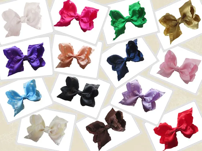 

30pcs 3"Boutique Hair Bows Girls Kids Children Alligator Clip Grosgrain Ribbon Headbands