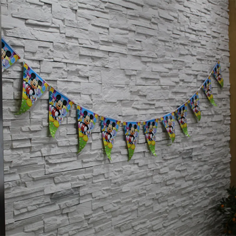 Тема микки флаг день рождения Вымпел для вечеринки тема событие мультфильм