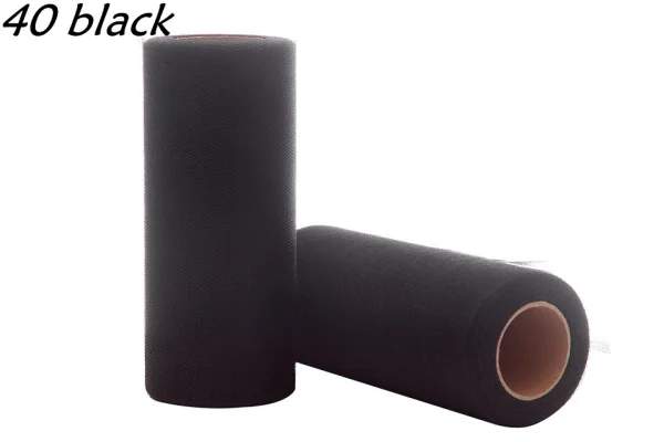 40 black 24 цвета, 1 шт., 22 м X 15 см, рулон органзы, свадебная настольная дорожка, украшение, рулон пряжи, ткань, тюль, чистый марлевый элемент, свадебные сувениры - Цвет: 40 black