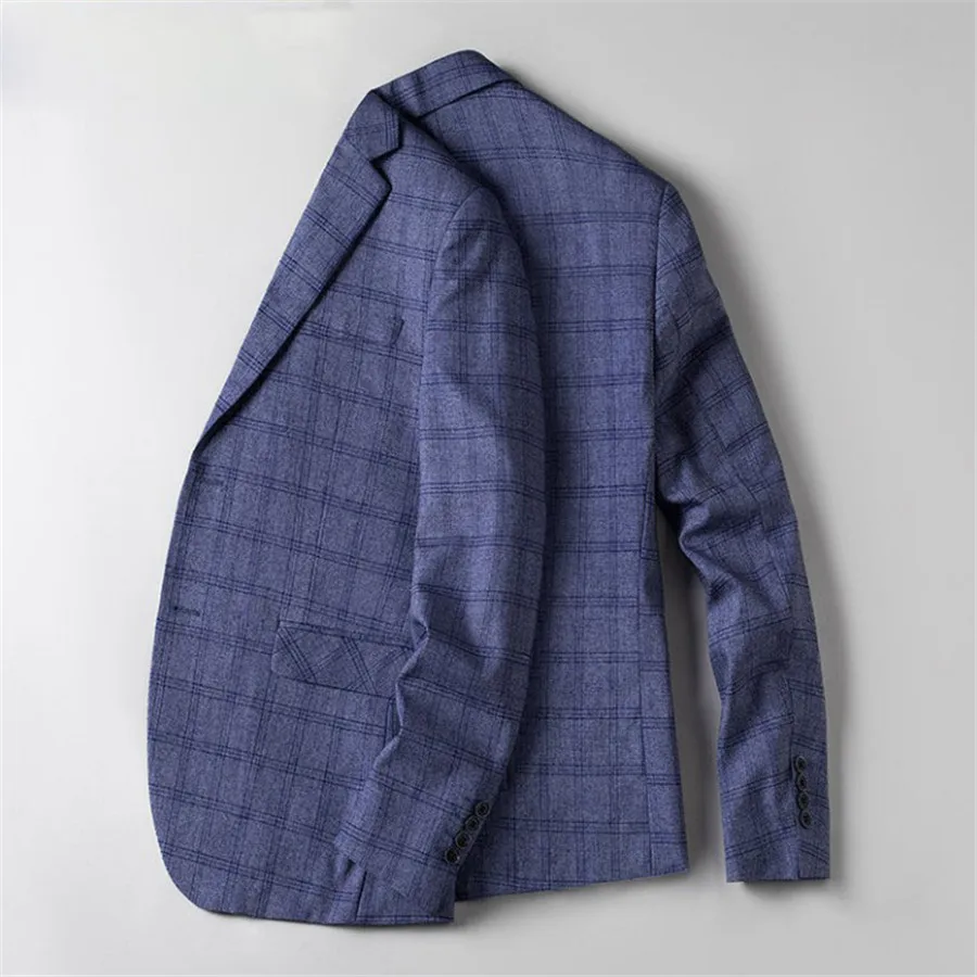 Блейзер Для мужчин Modis Slim Fit с длинным рукавом Повседневное пальто Для мужчин плюс Размеры 4Xl Однобортный Тонкий плед весна блейзер Masculino Ds50554 - Цвет: S18