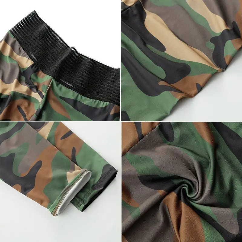 Женские легинсы для занятий йогой спортивные брюки камуфляжной расцветки с