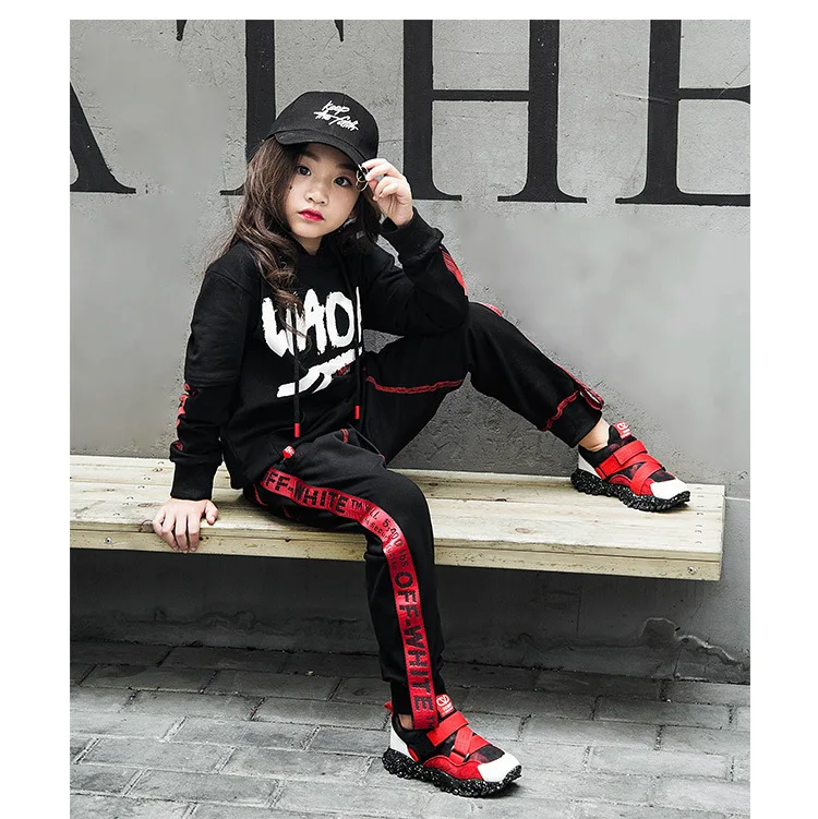 

Spring Korean Fashion Kids Sport Clothes For Boys Girls Hip Hop Streetwear Hoodie Jacket Pants Two Pieces Outfits Set
