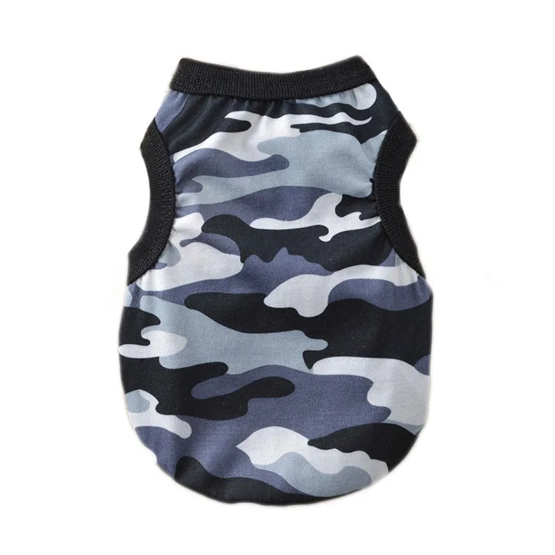 100% хлопок Собака Кот майка с капюшоном камуфляжным принтом щенков одежда летняя