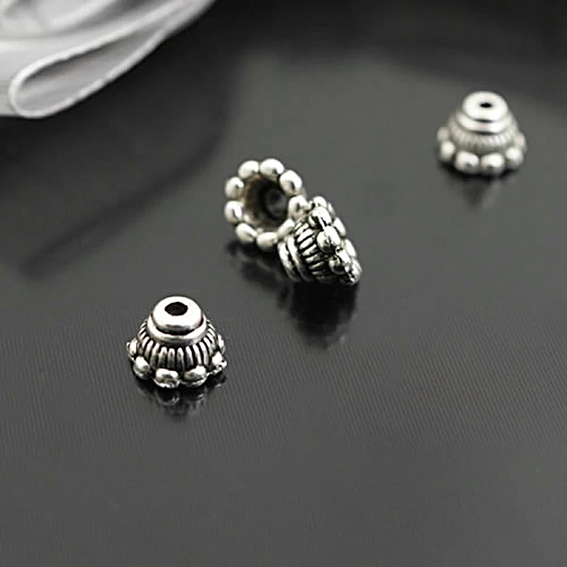 Antique Silver 26931) 100 шт 7x5 мм, высота: 5 мм Античные бусины из серебряного цинкового сплава Diy ювелирные изделия аксессуары оптом - Цвет: Antique Silver