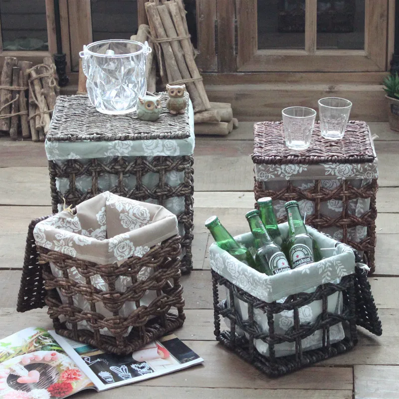Американский кантри ретро винограда соломы хранения корзин разное коробка для