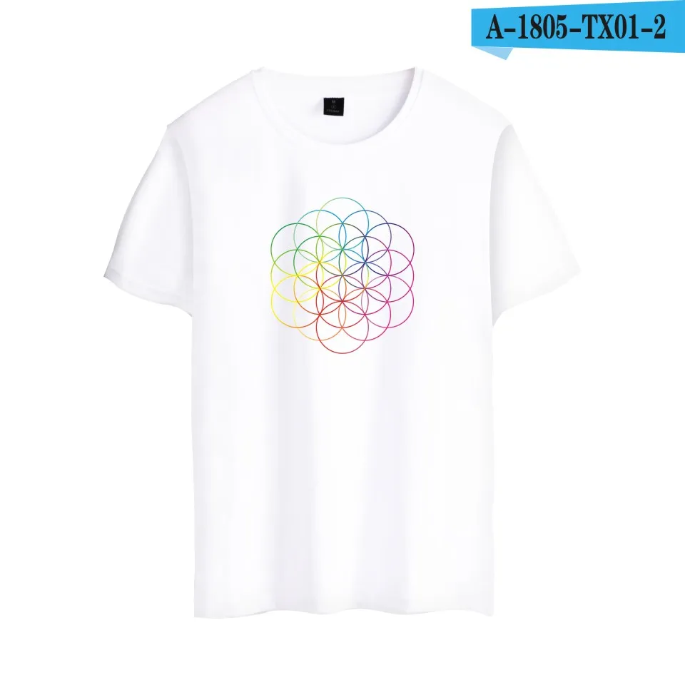 White Топ группа одежды coldplay Britpop Альтернативная рок хлопковая футболка с коротким рукавом для мужчин и женщин хип-хоп Футболка - Цвет: White