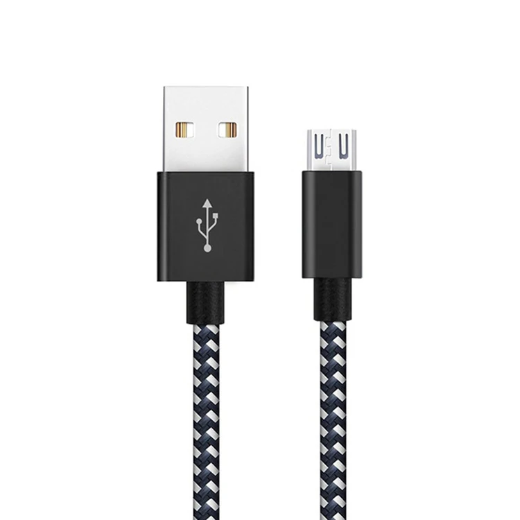 10 шт Suntaiho Micro usb 2.4A нейлоновый кабель для быстрой зарядки USB кабель для samsung для Xiaomi Android Phone Micro USB android кабель - Цвет: Black white