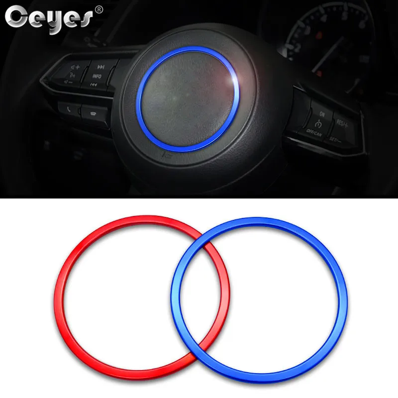 

Ceyes Car Accessories Styling Steering Wheel Trim Circle Sequins Covers Stickers For Mazda 3 6 8 9 CX3 CX-3 CX-5 CX5 Axela Rings