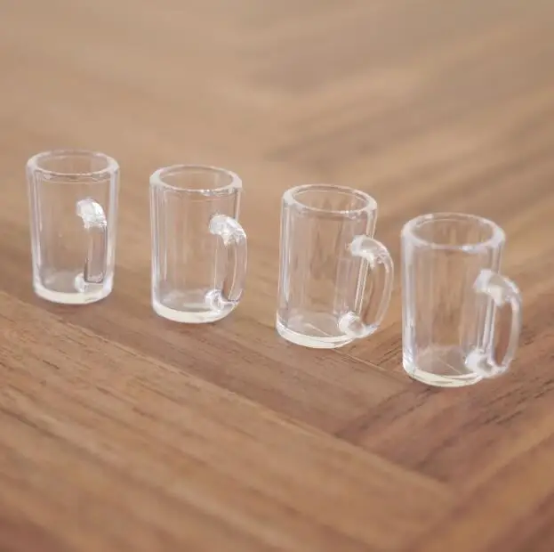 Water cup Кукольный дом кухонные аксессуары винные стаканы стаканчики для воды мини стеклянный детский игровой домик аксессуары - Цвет: Water cup