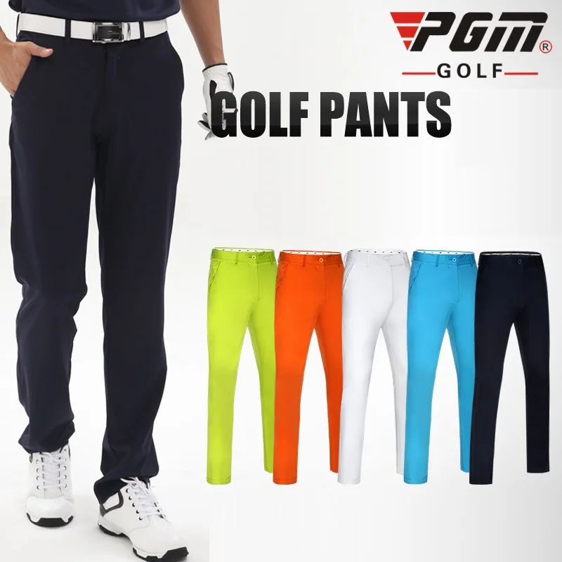 

Men's Breathable Golf Ball Pants High Elastic Summer Slim Sports Golf Trousers Straight Full Length Pants 5 Colors D0357