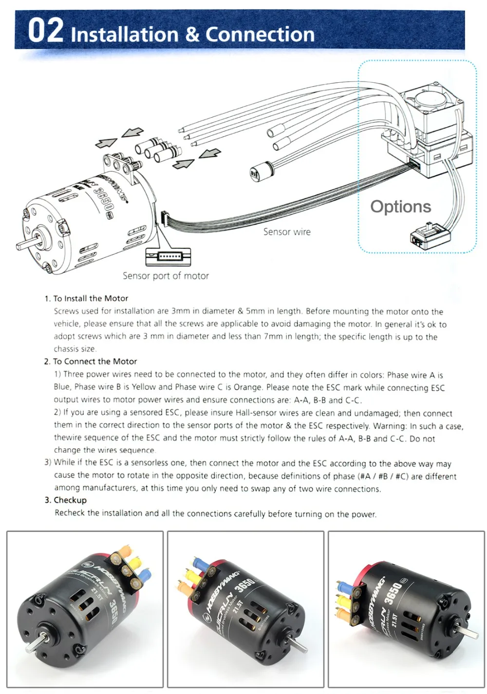 Hobbywing QUICRUN G2 3650 сенсорный 6,5 T/8,5 T/10,5 T/13,5 T/17,5 T/21,5 T гоночный бесщеточный двигатель для 1/10 Rc автомобилей Гусеничный