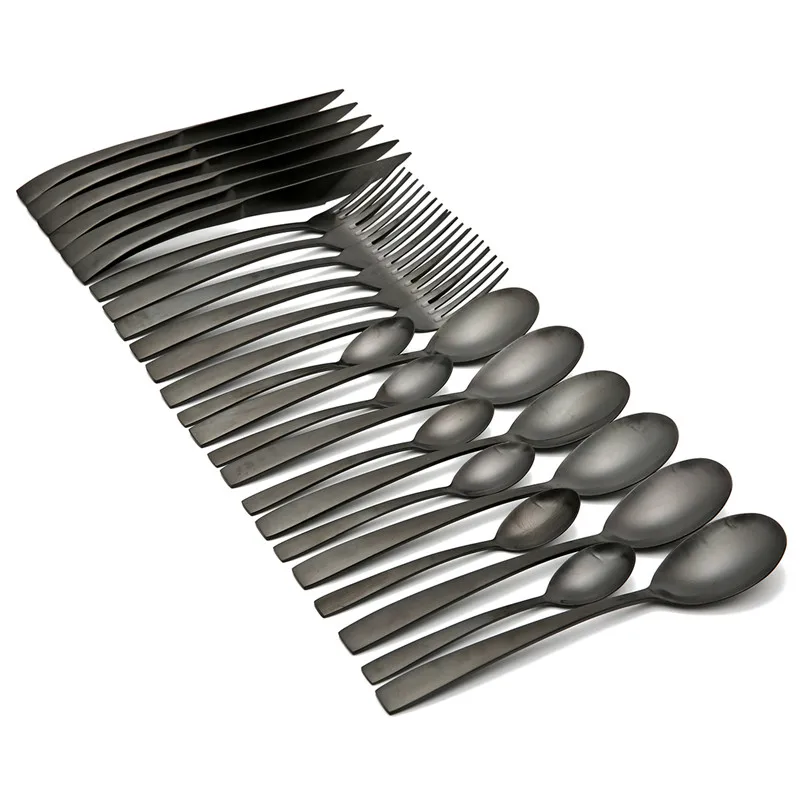 KCASA 24 шт./компл. набор посуды из высококачественной нержавеющей стали ложки вилки