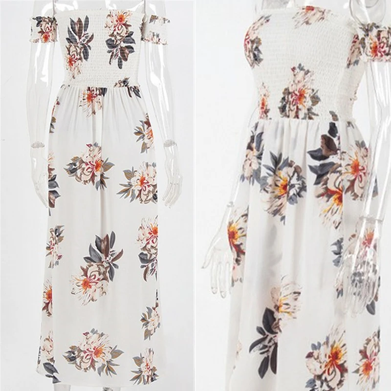 Летняя Новинка 2017 г. бандо с открытыми плечами Стиль пляжное платье пикантные Для