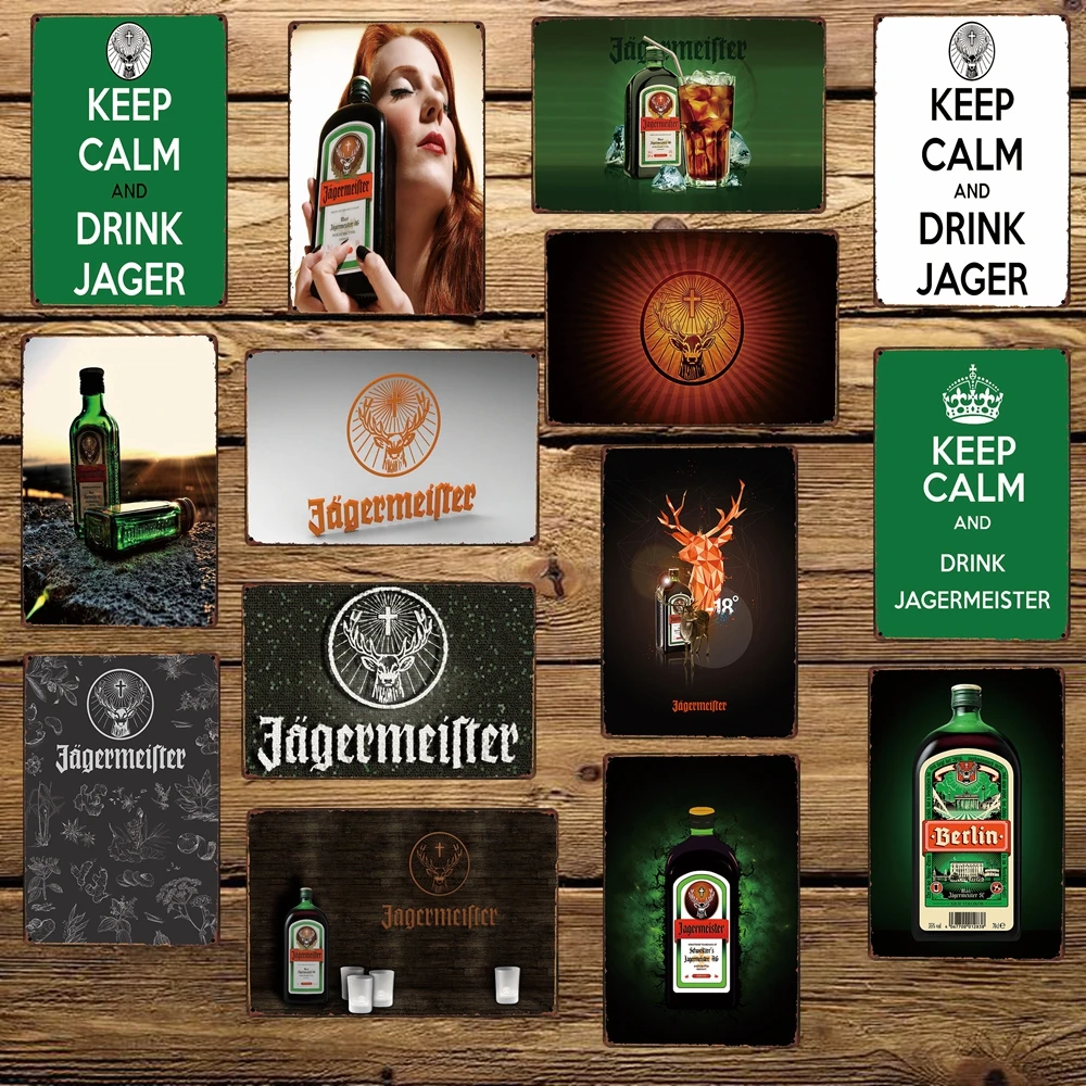 [WellCraft] Jagermeiter металлическая жестяная вывеска декор для бара отеля Винтаж роспись