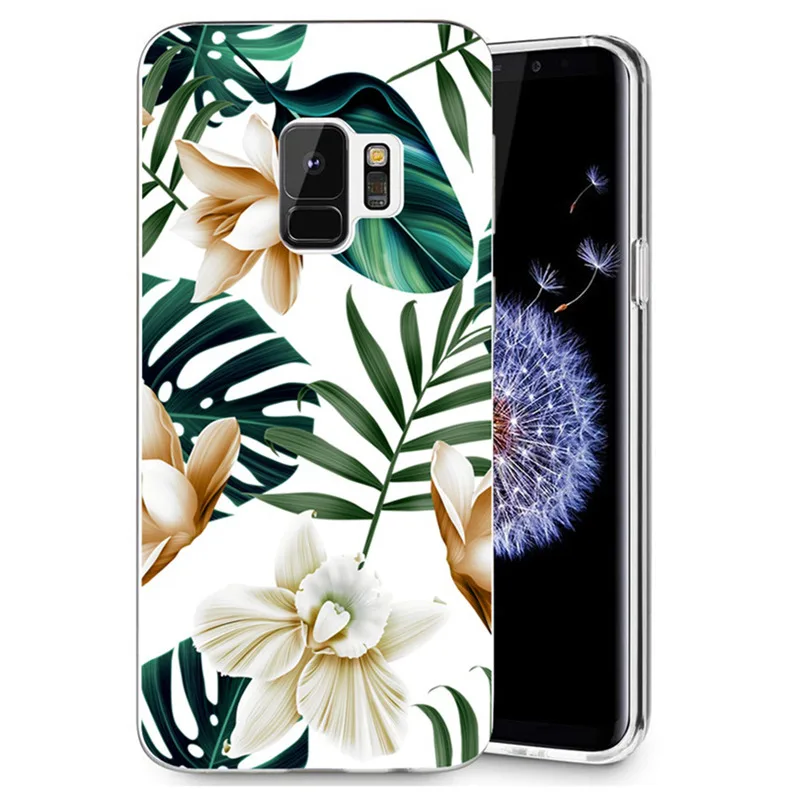For Samsung Galaxy S9 S9Plus S8 Plus S7 edge Note 8 J530F A3 A5 TPU Colorful Soft Flora Cat pink Heart Painted Case Fundas E086 |