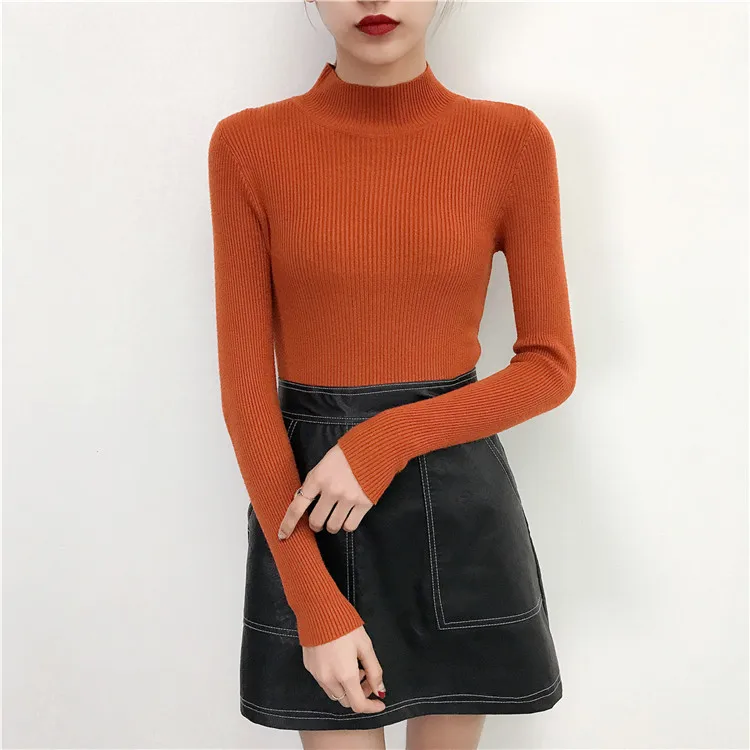 WWENN Autumn Turtleneck Knitted Sweater Female Simple Leisure Ladies Top Fashion Pullove Women Sweaters Cashmere casaco feminino | Женская