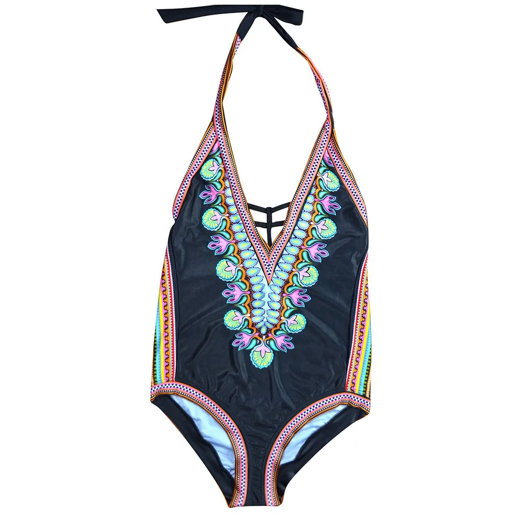 Женский купальный костюм монокини с принтом в виде листьев пуш-ап трикини на